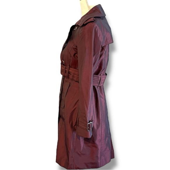 Petite London Fog Burgundy Trench Coat - Picture 3 of 6